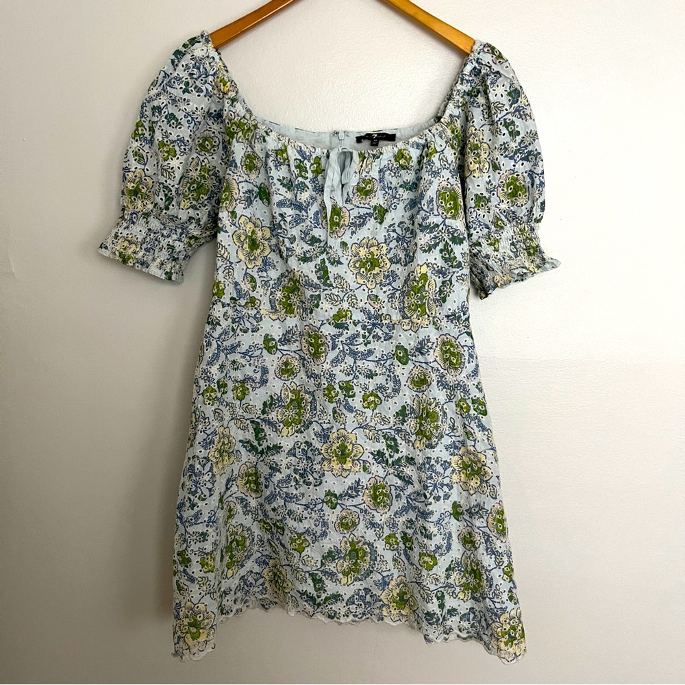 7 for all Mankind Eyelet Lace Mini Dress, Size Medium